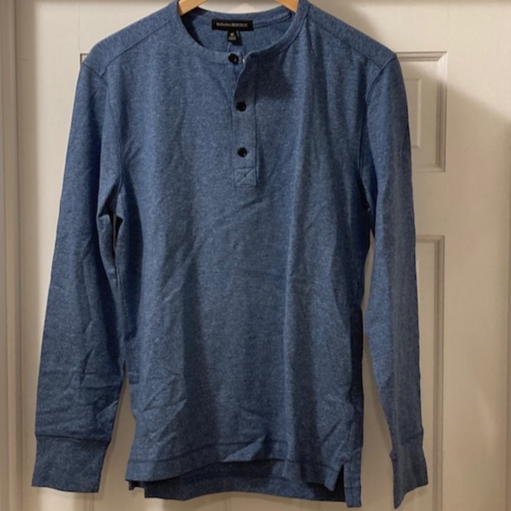 Banana Republic NWT Henley Shirt Long Sleeve Men M